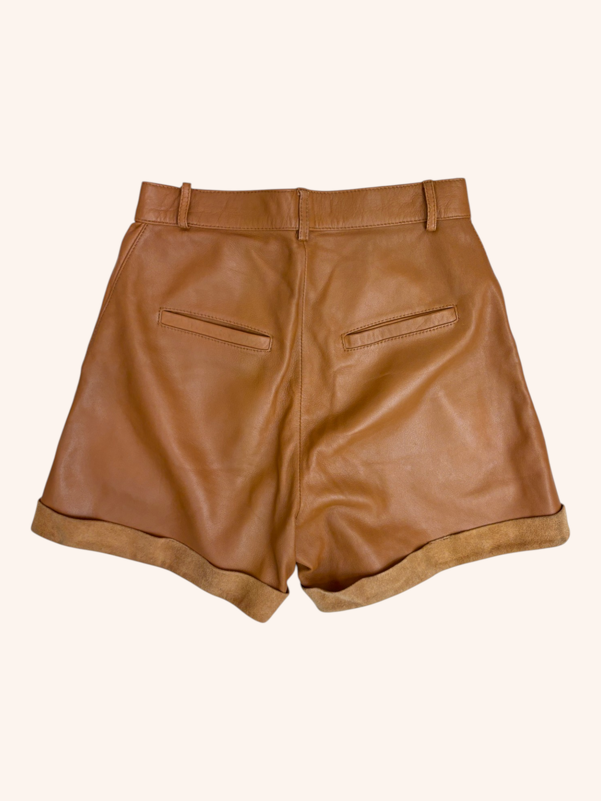Remain - Leather Pleated Shorts
