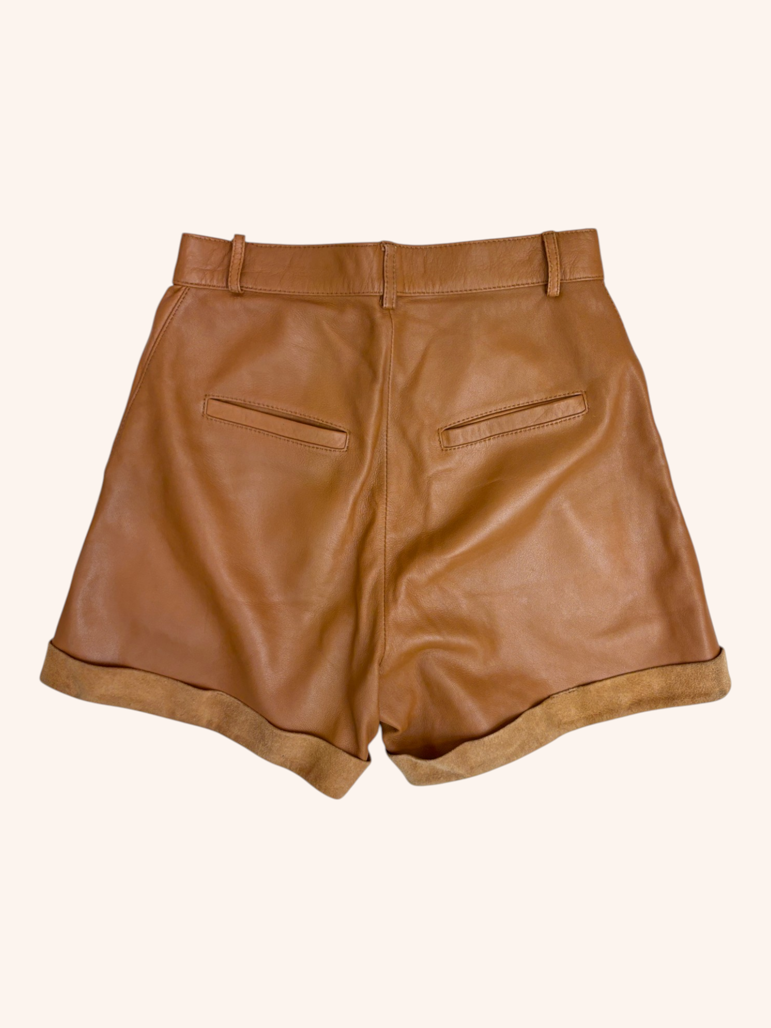 Remain - Leather Pleated Shorts