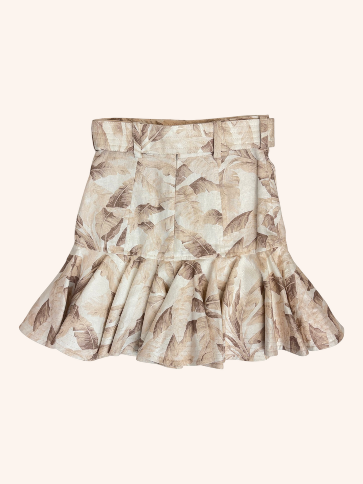 Zimmermann - Belted Ruffle Hem Mini Skirt
