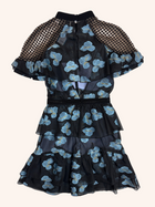 Self Portrait - Mesh Floral Overlay Mini Dress