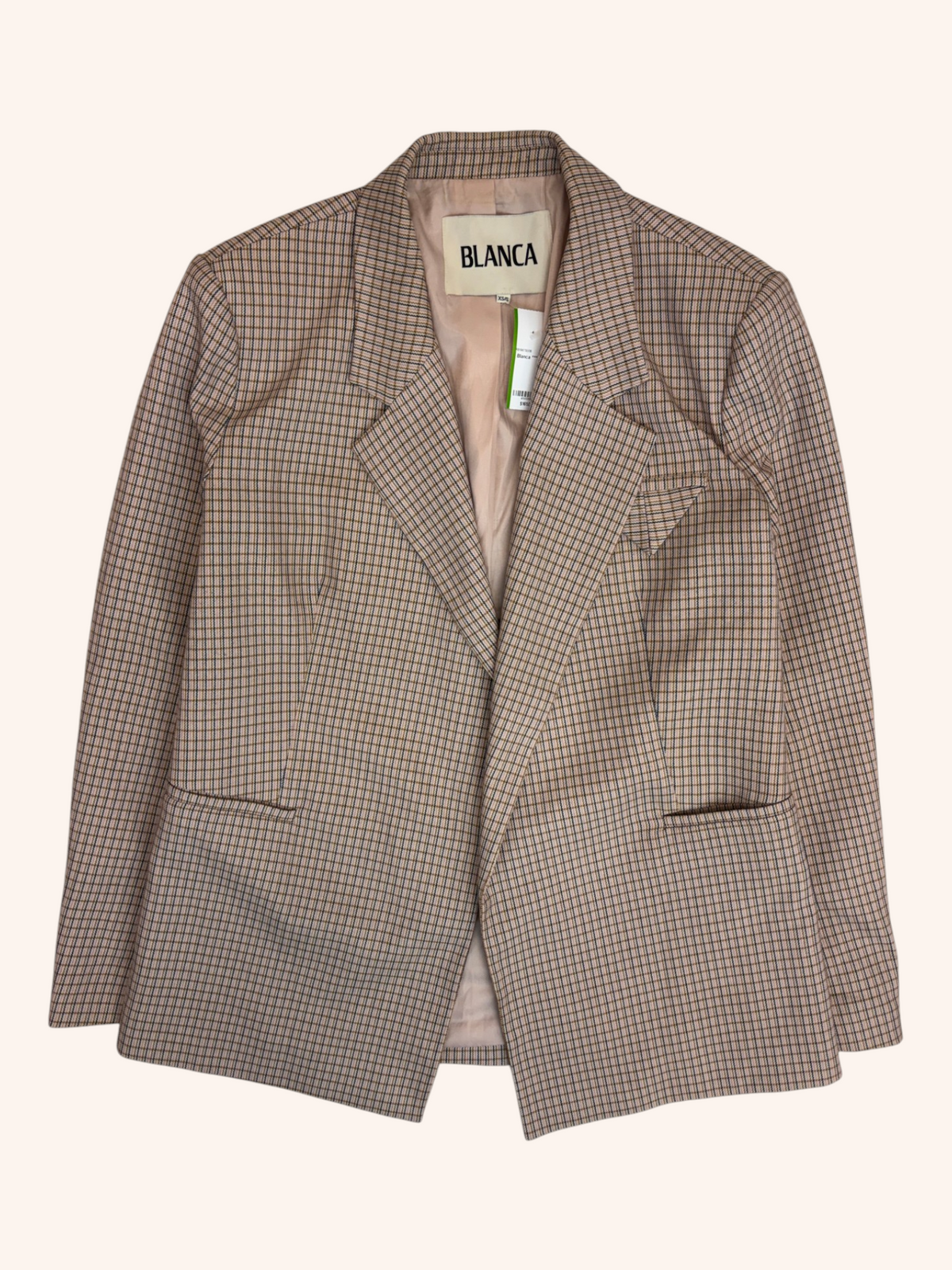 Blanca - Check Open Front Blazer
