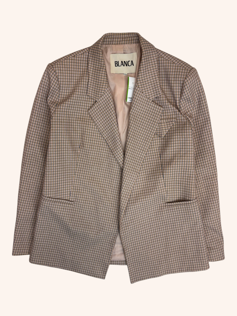 Blanca - Check Open Front Blazer