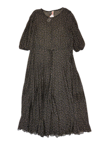 Sylvester - Micro Pleated Puff Sleeve Maxi Dress