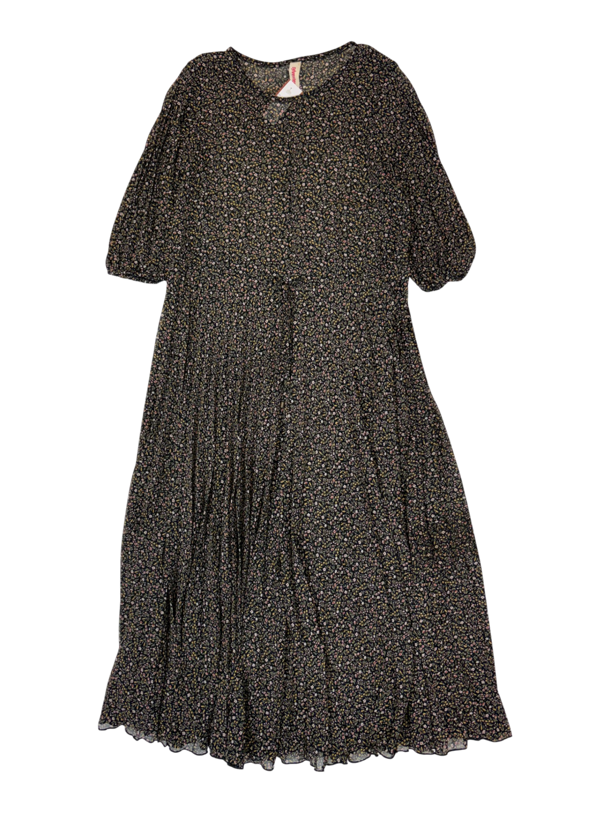 Sylvester - Micro Pleated Puff Sleeve Maxi Dress