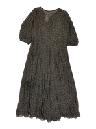 Sylvester - Micro Pleated Puff Sleeve Maxi Dress