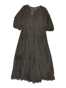 Sylvester - Micro Pleated Puff Sleeve Maxi Dress