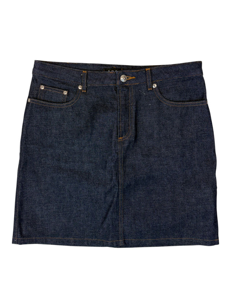 A.P.C - Contrast Stitch Denim Mini Skirt