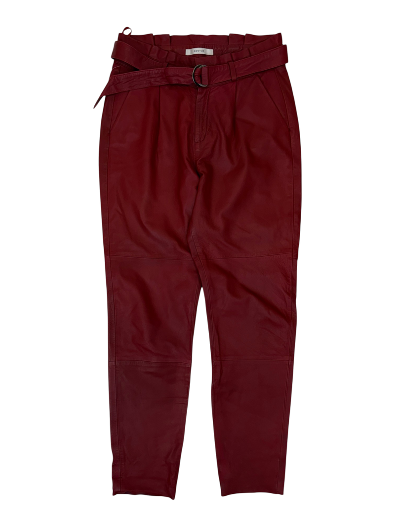 Gestuz - Lamb Leather Belted Pants