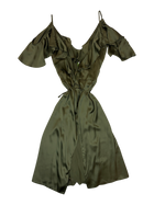 Cooper - Silk Cold Shoulder Wrap Midi Dress