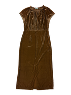 Kate Sylvester - Velvet Gathered Neck Maxi Dress