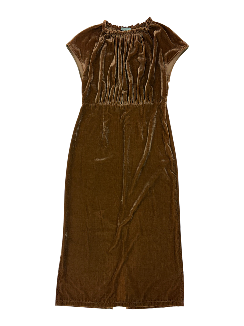 Kate Sylvester - Velvet Gathered Neck Maxi Dress