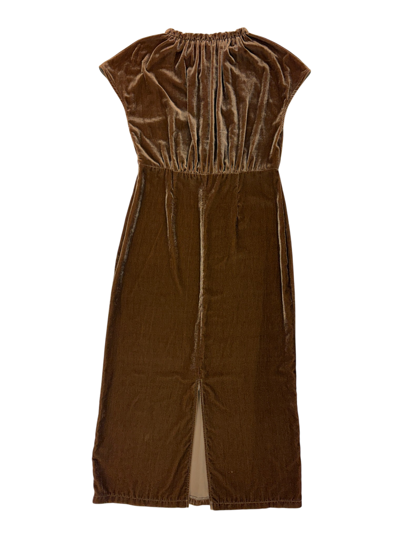 Kate Sylvester - Velvet Gathered Neck Maxi Dress