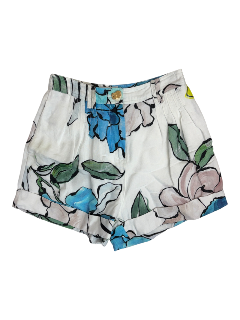 Aje - High Waisted Floral Shorts