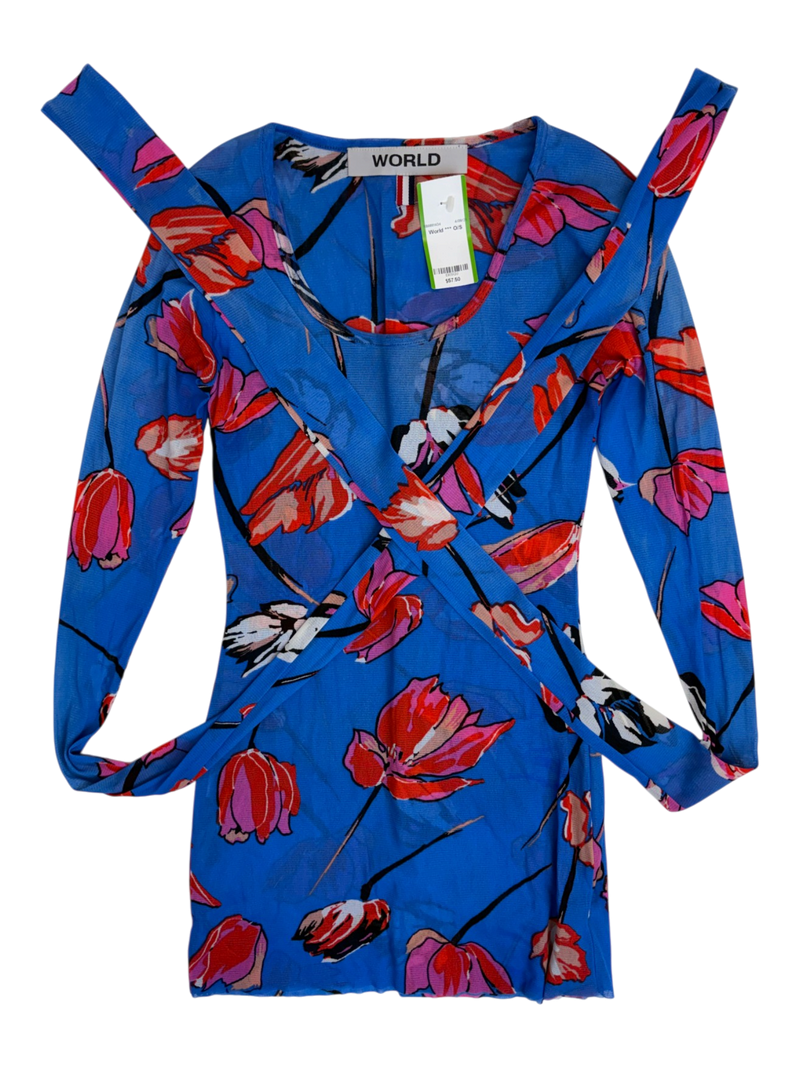 World - Mesh Extra Long Sleeve Top