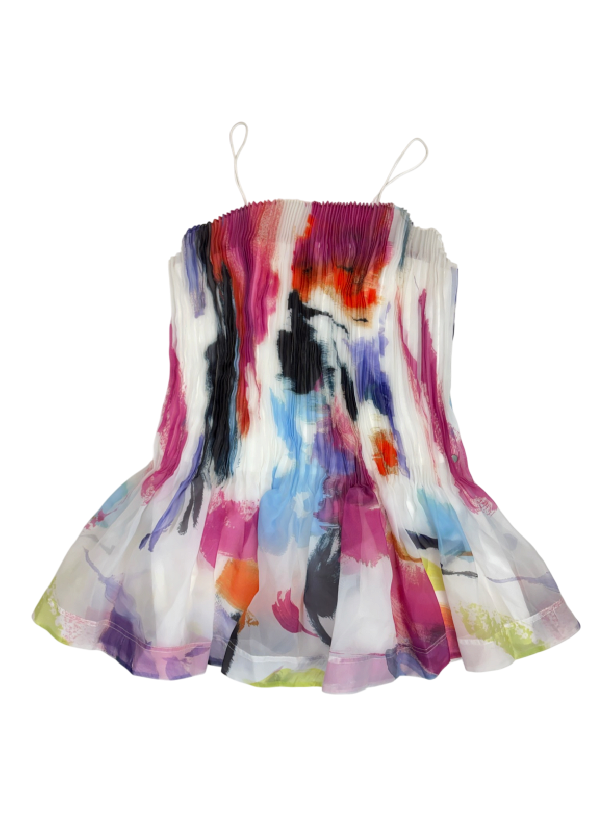 Aje - Micro Pleated Abstract Mini Dress