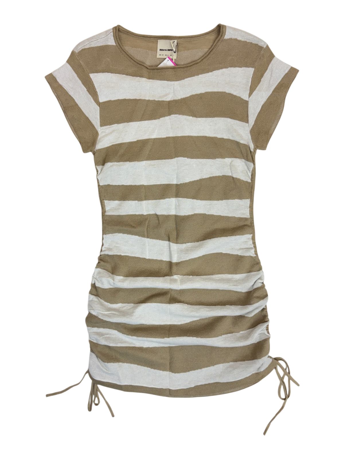 Zulu & Zephyr - Ruched Side Striped Mini Dress