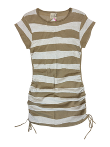 Zulu & Zephyr - Ruched Side Striped Mini Dress