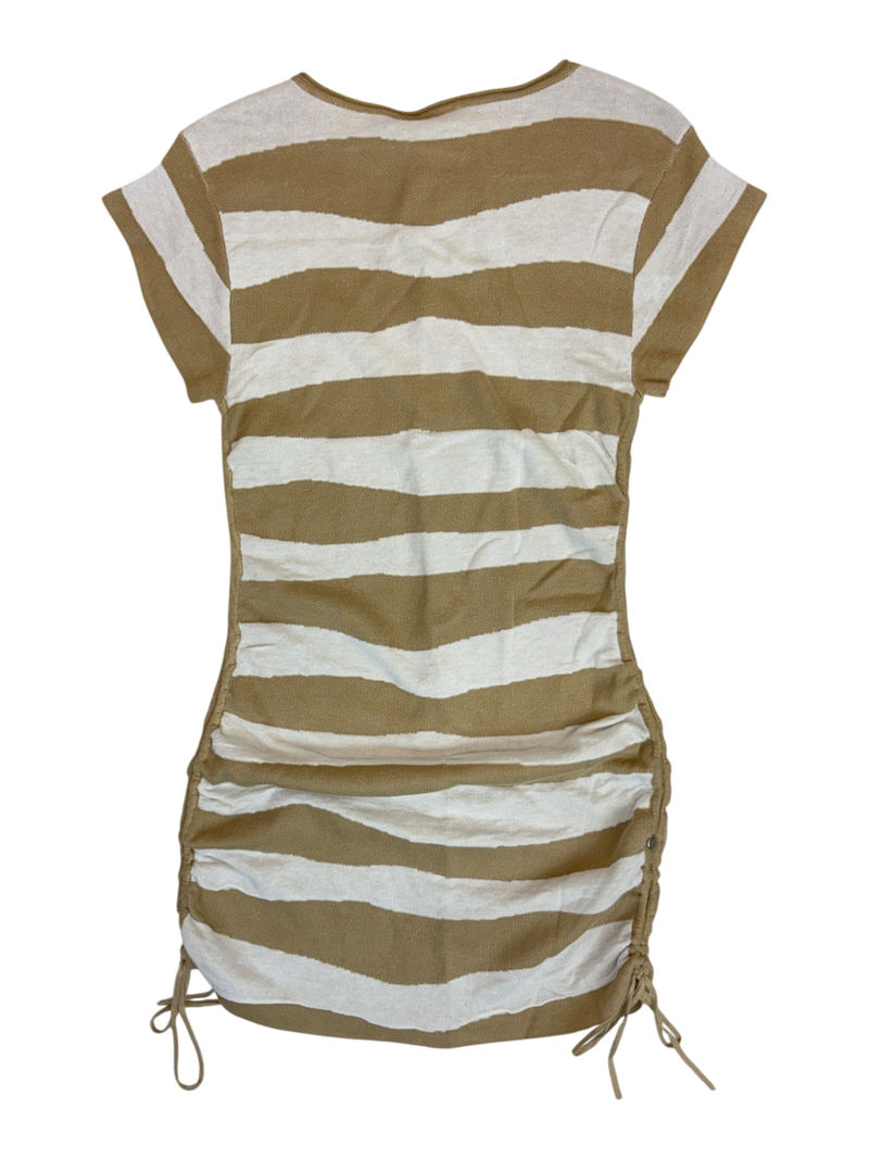 Zulu & Zephyr - Ruched Side Striped Mini Dress