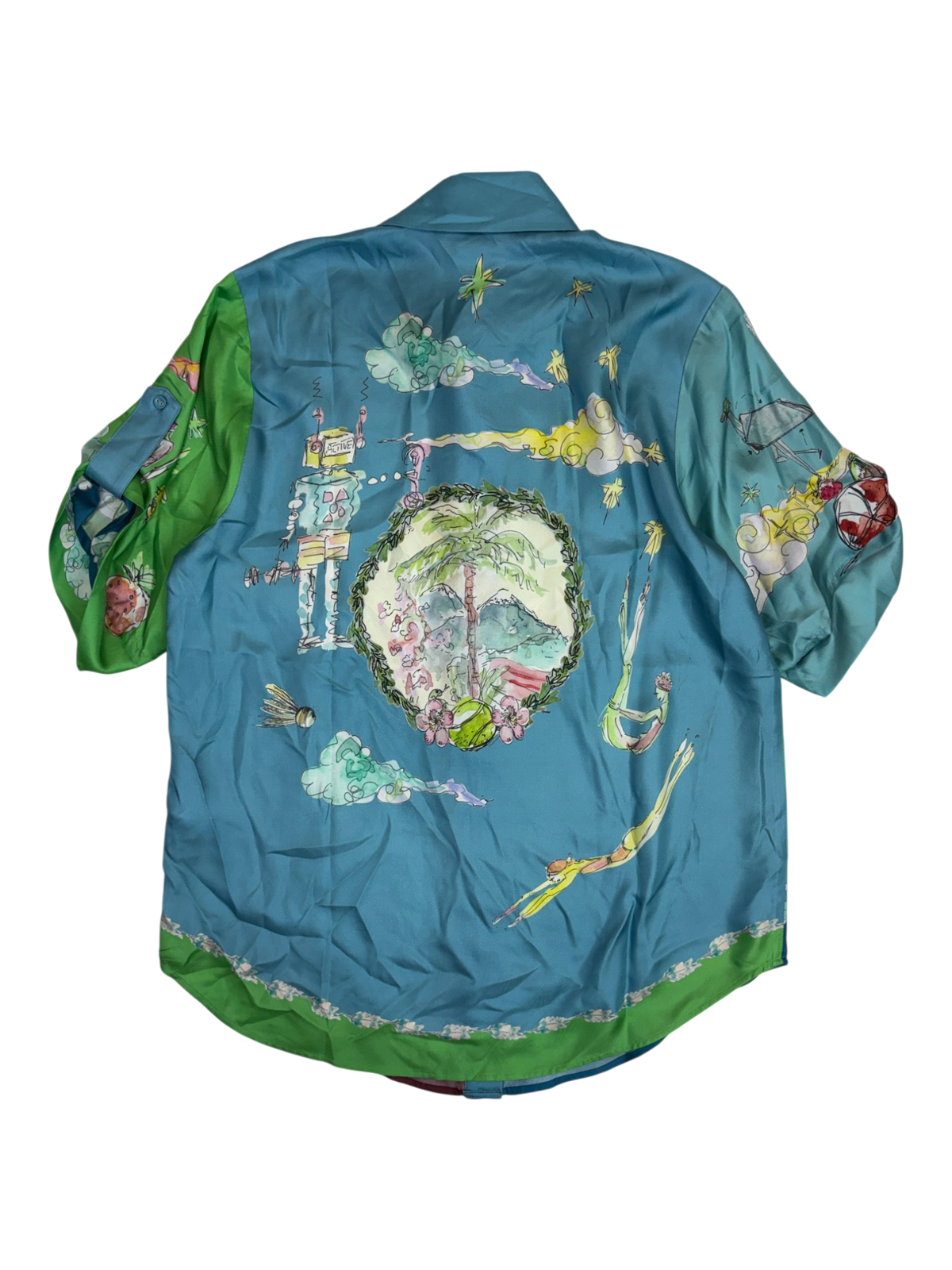 Alemais - Silk Colourblock Art Print Shirt