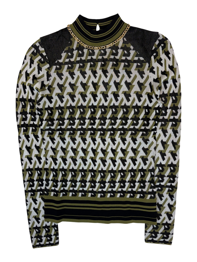Karen Millen - Geo Knit Gold Chain Top