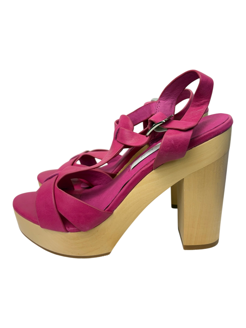 Kathryn Wilson - T-bar Chunky Wooden Heel