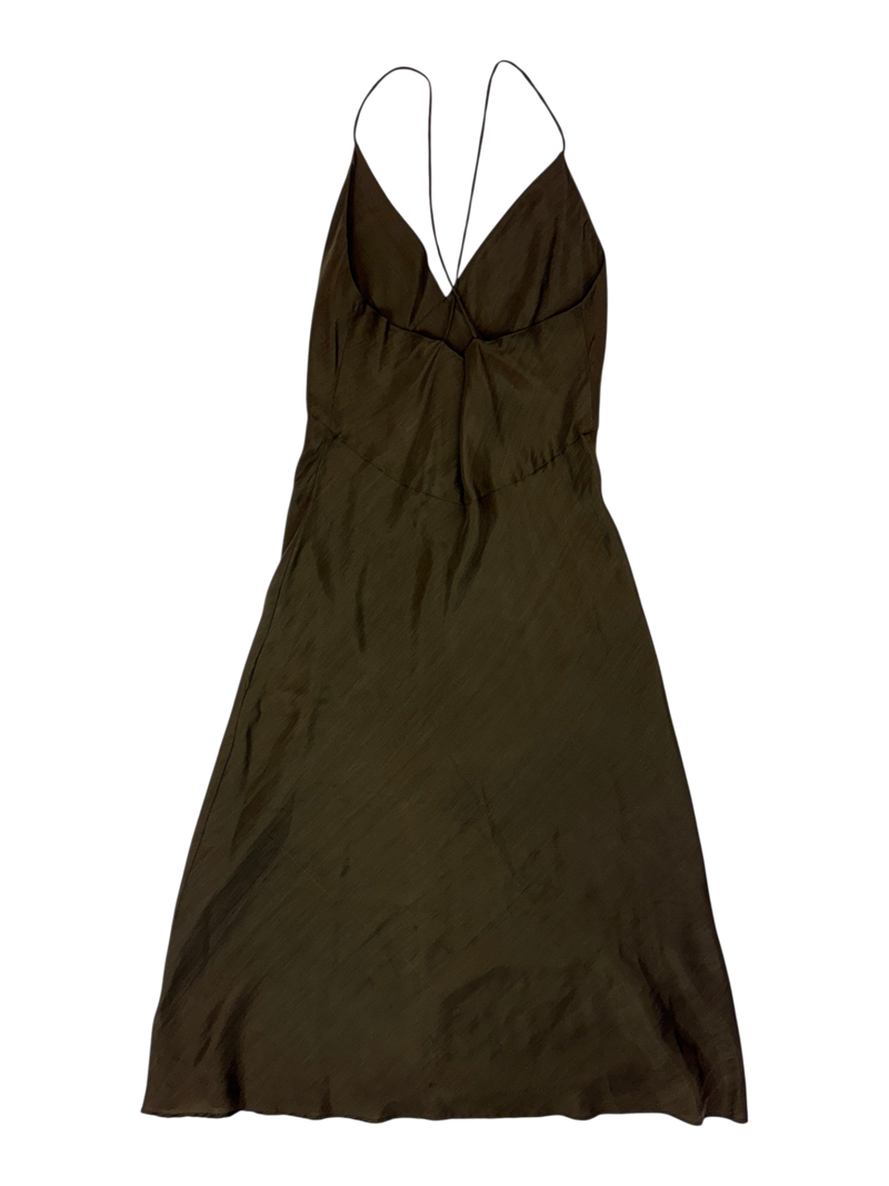 Penny Sage - Silk Cross Back Slip Dress