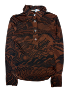 Costume National - Abstract Fitted Button Up