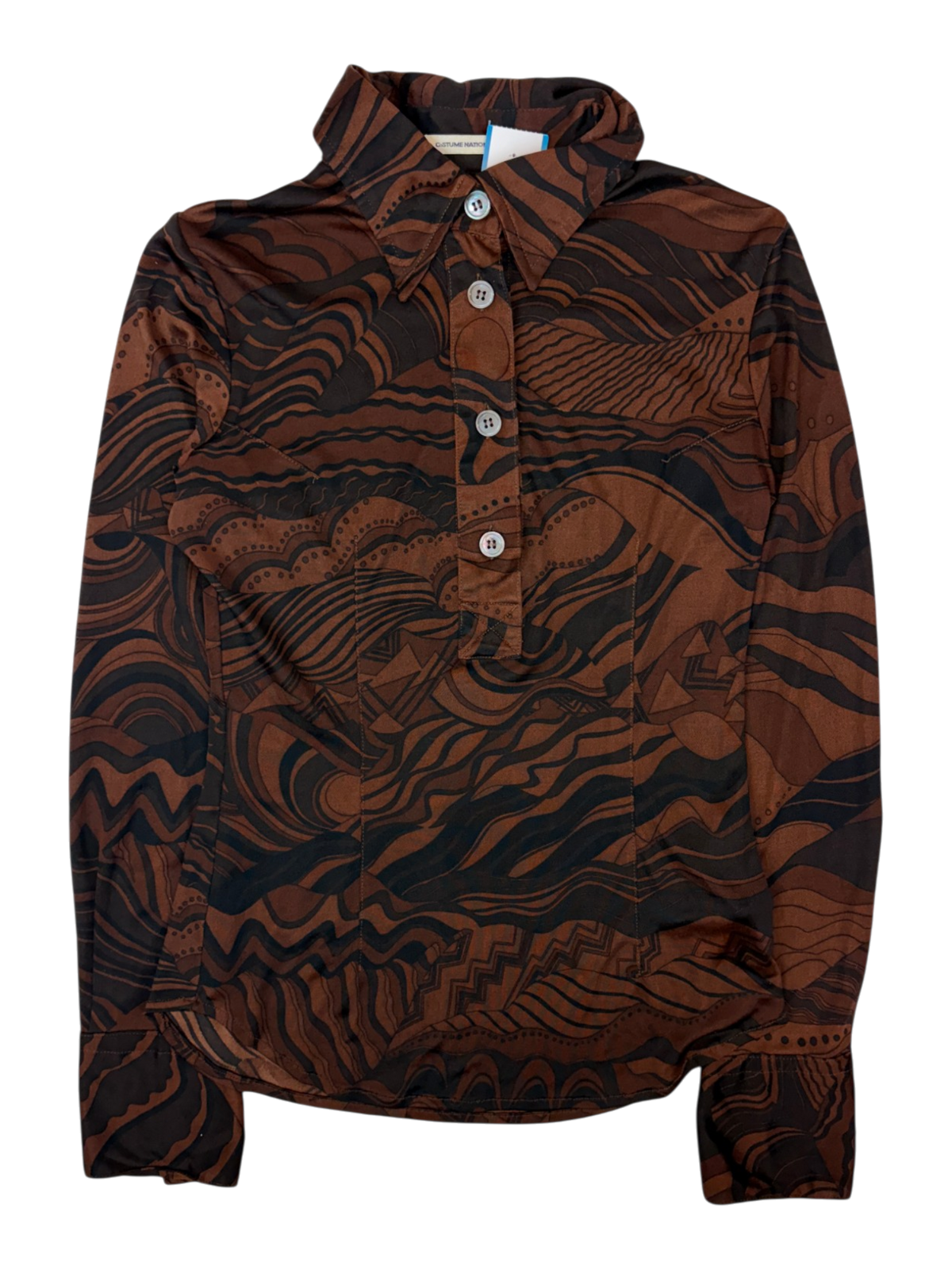Costume National - Abstract Fitted Button Up