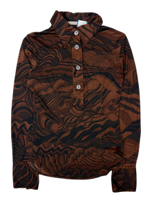 Costume National - Abstract Fitted Button Up