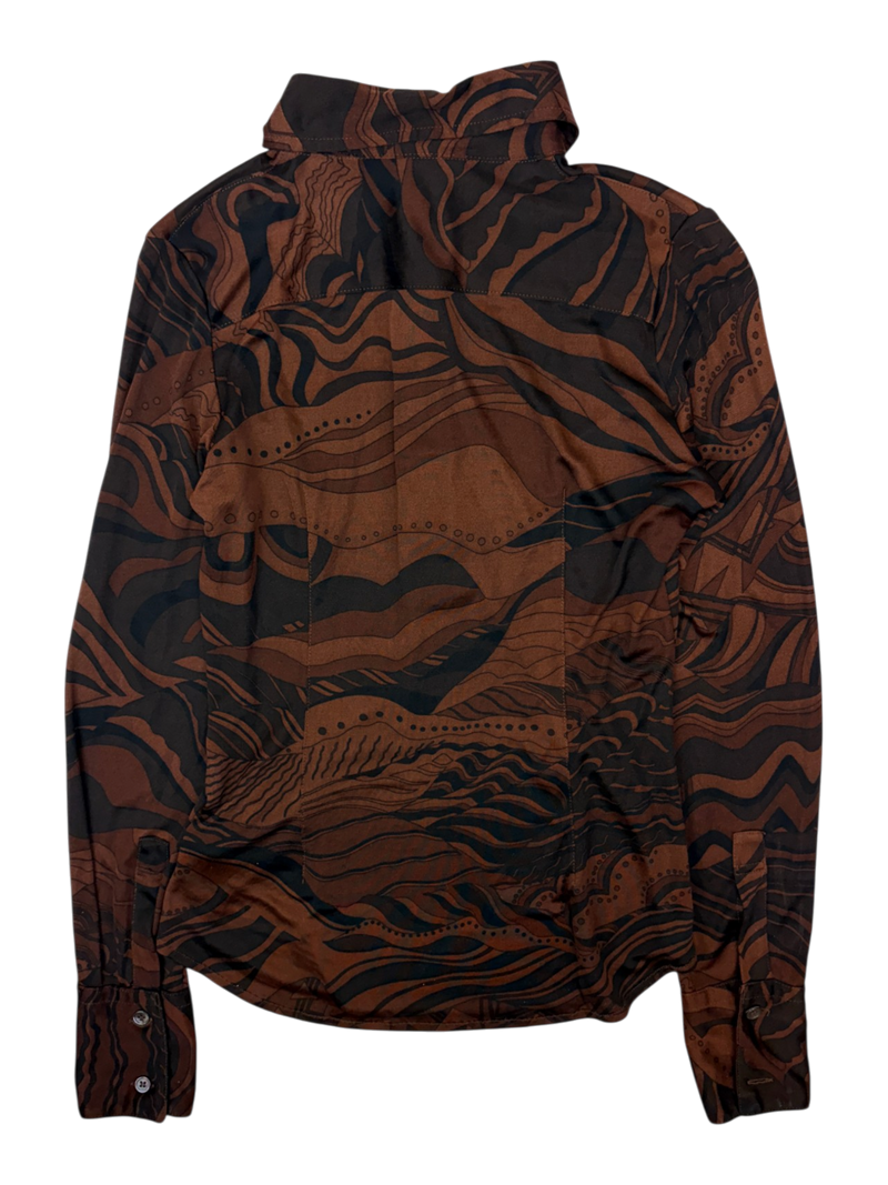Costume National - Abstract Fitted Button Up